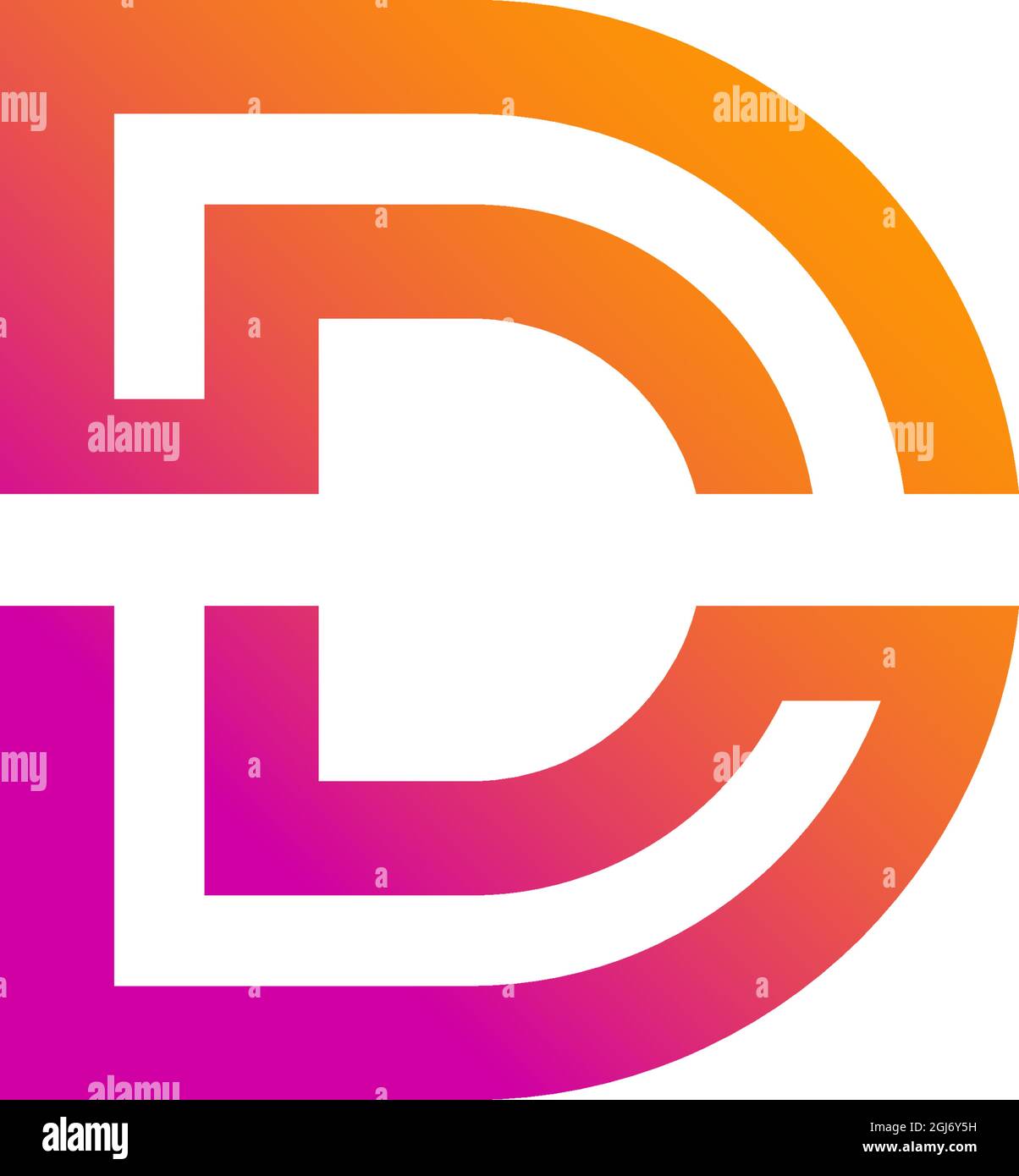 D lettera iniziale icona disegno del logo vettoriale Illustrazione Vettoriale