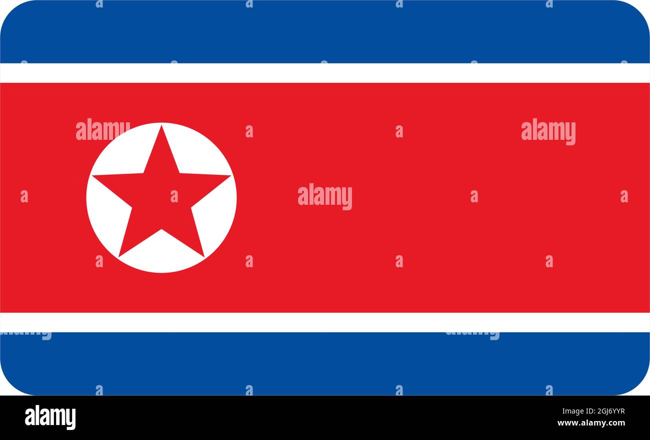 Modello vettoriale del logo della bandiera della Corea del Nord Illustrazione Vettoriale