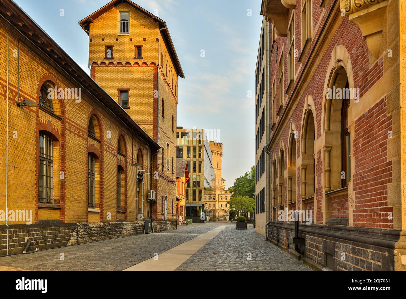 Germania, Renania settentrionale-Vestfalia, Colonia. Street nel tardo pomeriggio. Foto Stock