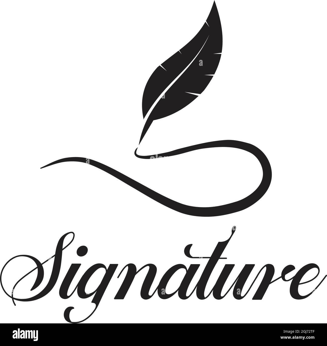 Immagine del modello vettoriale del logo della penna Quil Illustrazione Vettoriale