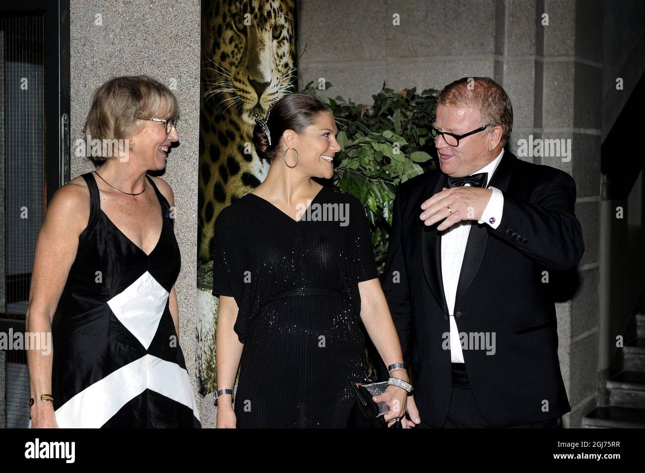 La Principessa Vittoria della Corona svedese arriva alla cena di beneficenza della Fondazione Nordens Ark al Museo di Storia Naturale di Stoccolma, Swedenj, mercoledì 28 settembre 2011. Foto Stock