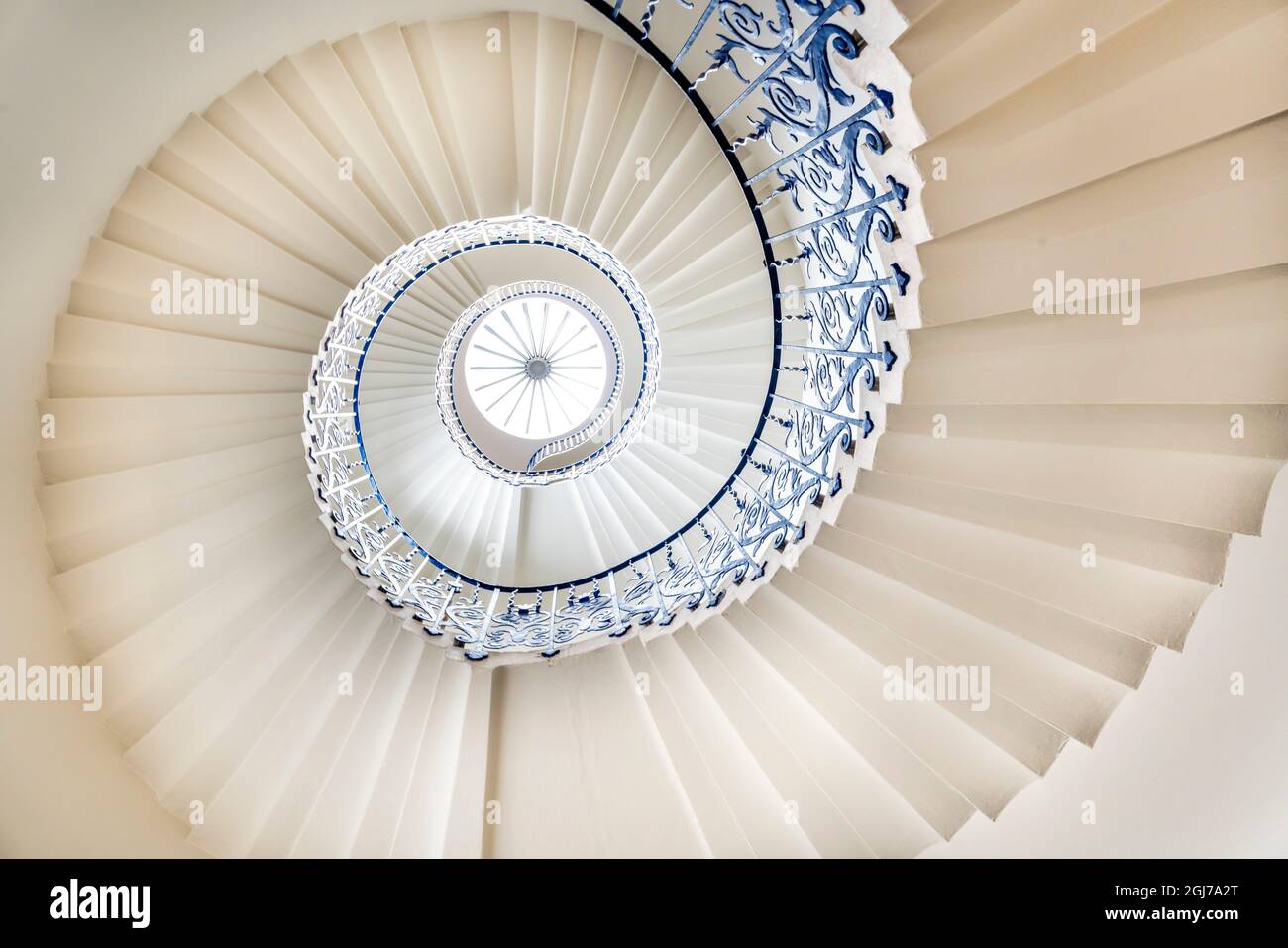 The Tulip Stairs, Queen’s House, Greenwich, Londra, Regno Unito. Foto Stock