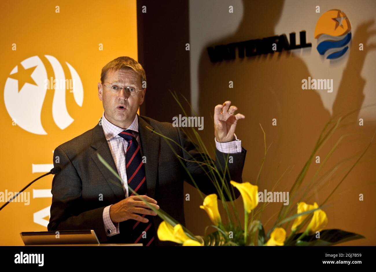 STOCCOLMA 20100729 : il Vice Presidente Esecutivo di Vattenfall, Dag Andresen, presenterà la relazione intermedia di Vattenfall. Foto: Niklas Larsson / SCANPIX SVEZIA / Foto Stock