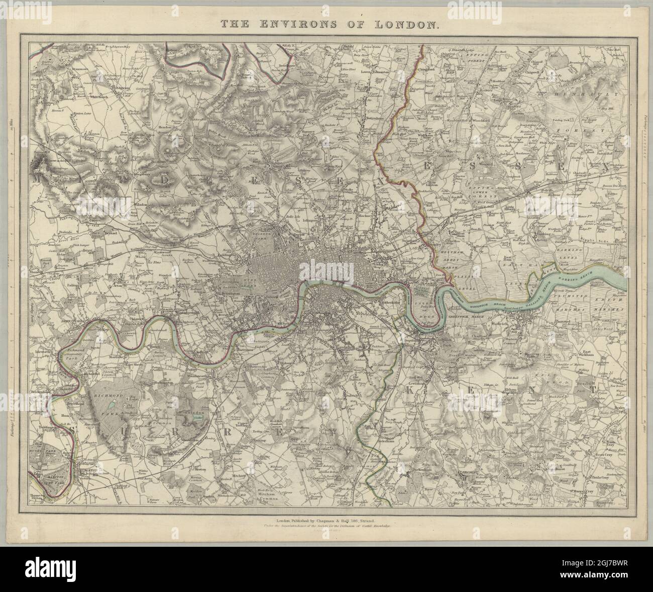 Old Map of London, Mappa di Londra, Mappa di Vintage London, Mappa di retro London, Mappa di Old London, London Print, London Poster, London Plan, retro Mappa di Londra Foto Stock