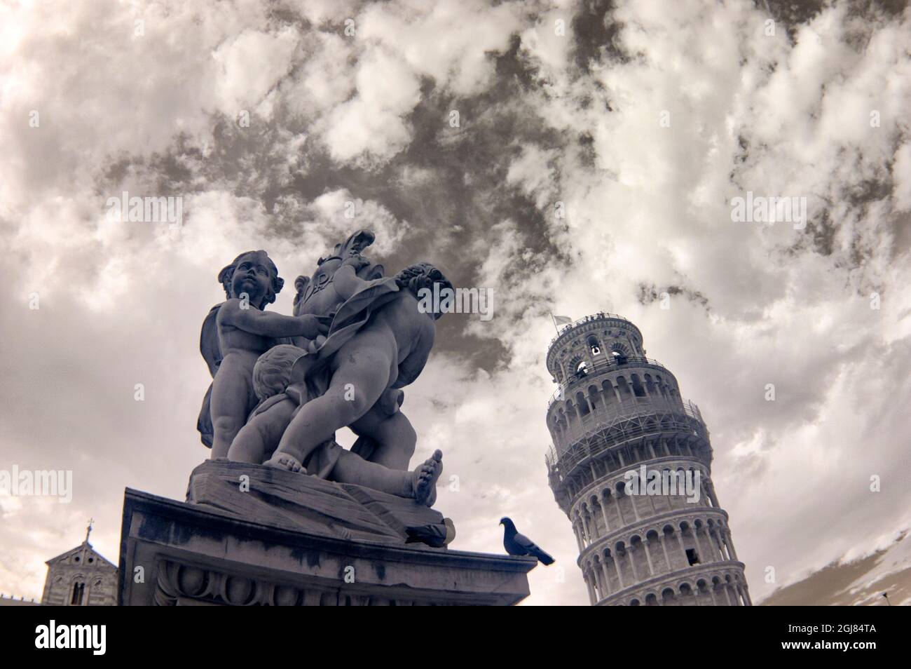 Italia, Pisa. Immagine infrarossa del campo dei Miracoli Foto Stock