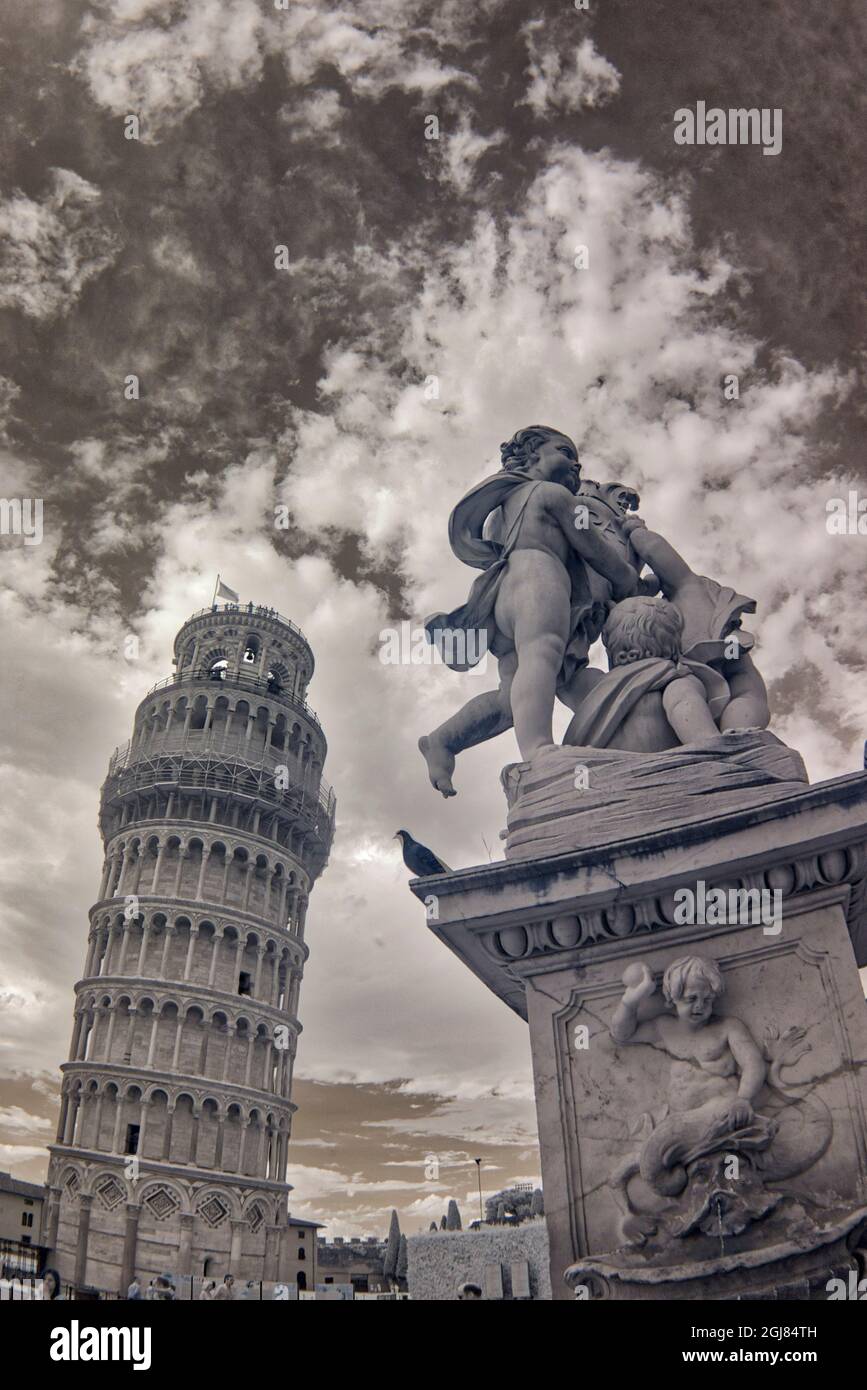 Italia, Pisa. Immagine infrarossa del campo dei Miracoli Foto Stock