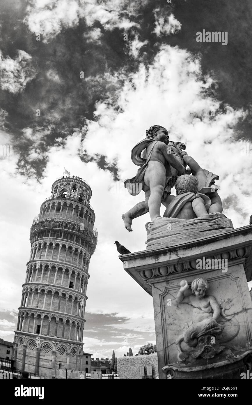 Italia, Pisa. Immagine infrarossa del campo dei Miracoli Foto Stock
