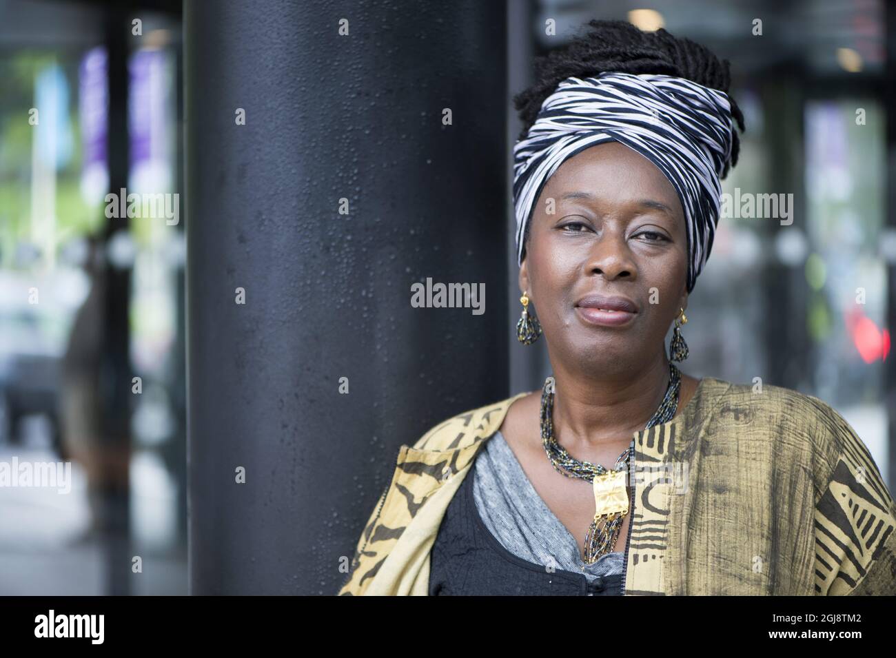 GOTEBORG 2014-09-26 il giornalista e autore Ghanaian-britannico Yaba Badoe fotografò durante la fiera del libro di Gothenburg. Foto: Fredrik Sandberg / TT / Kod 10080 Foto Stock