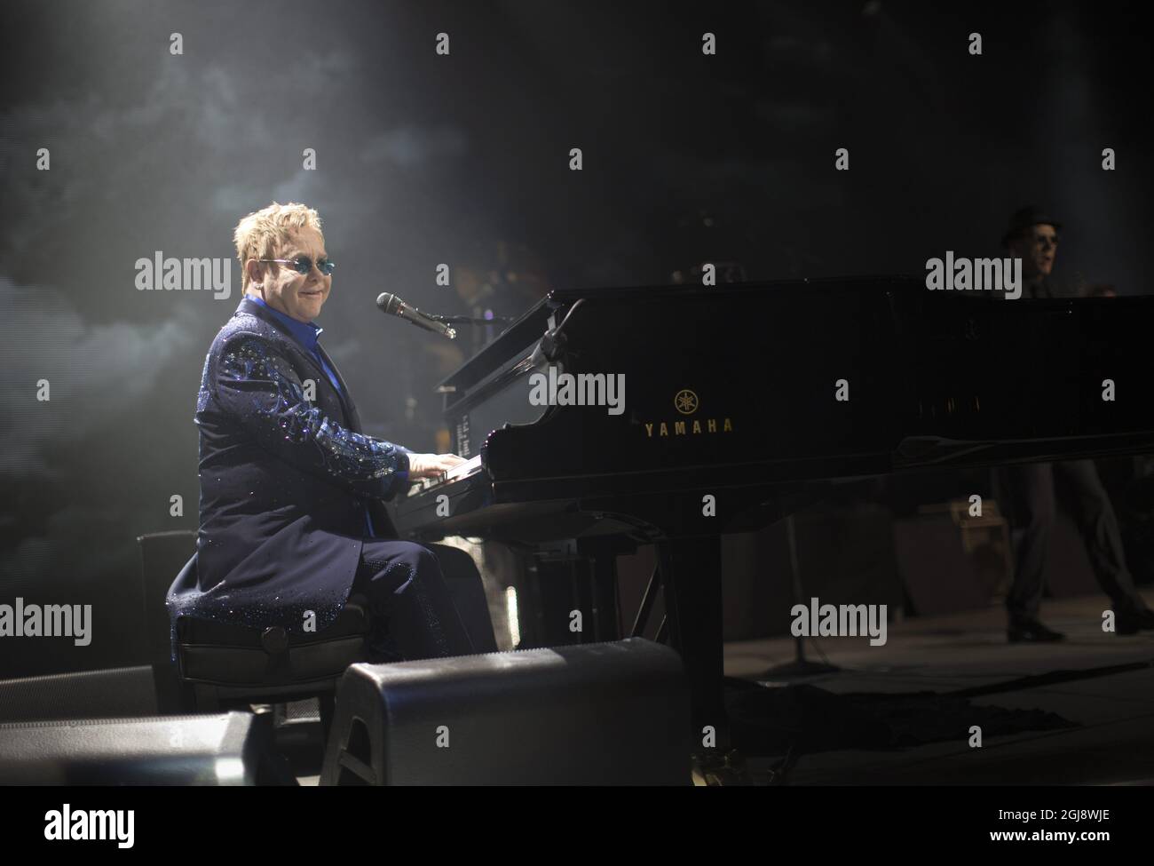 GOTEBORG 2014-11-14 artista britannico Elton John durante il suo concerto presso lo Scandinavium di Gothenburg, Svezia, venerdì. Foto Bjorn Larsson Rosvall / TT / Kod 9200 Foto Stock