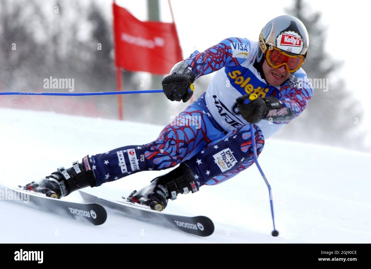 Bode Miller degli Stati Uniti in azione Foto Stock