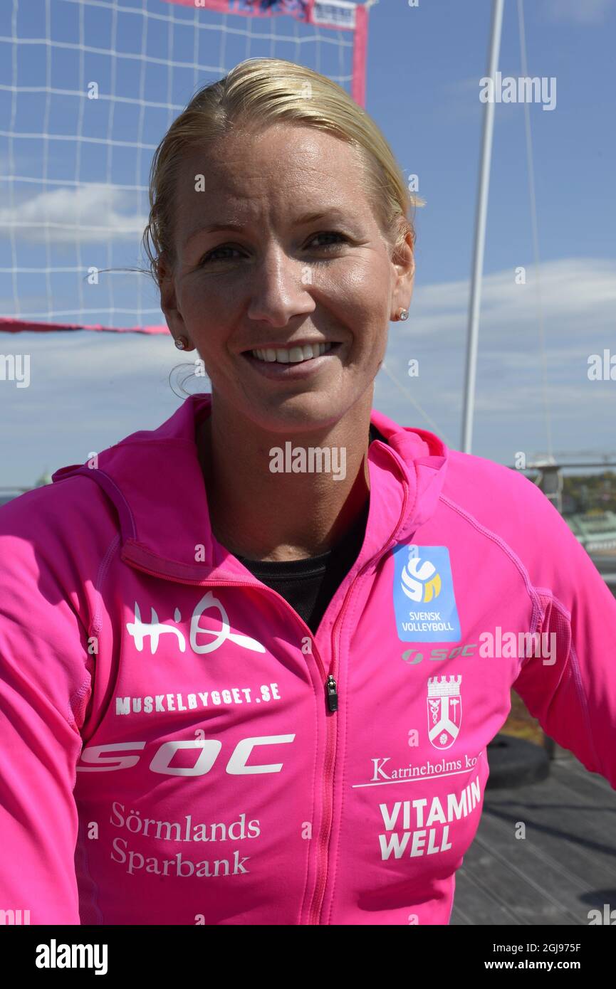 STOCCOLMA 2015-05-11 Svedese Olympic Beach Volley team Karin Lundqvist, 1.88 cm Foto Bertil Ericson / TT / kod 10000 Foto Stock