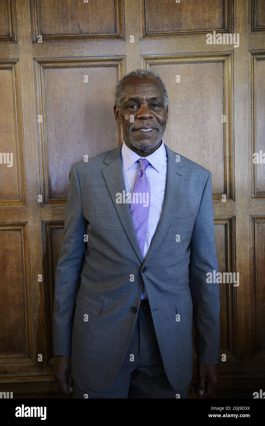 STOCCOLMA 2015-09-07 l'attore statunitense Danny Glover ha organizzato un evento di raccolta fondi per l'UNHCR presso il ristorante Operakallaren di Stoccolma, Svezia, 7 settembre 2015. Danny Clover in noto dal 'arma letale' film Foto: Henrik Montgomery / TT / kod 10060 Foto Stock