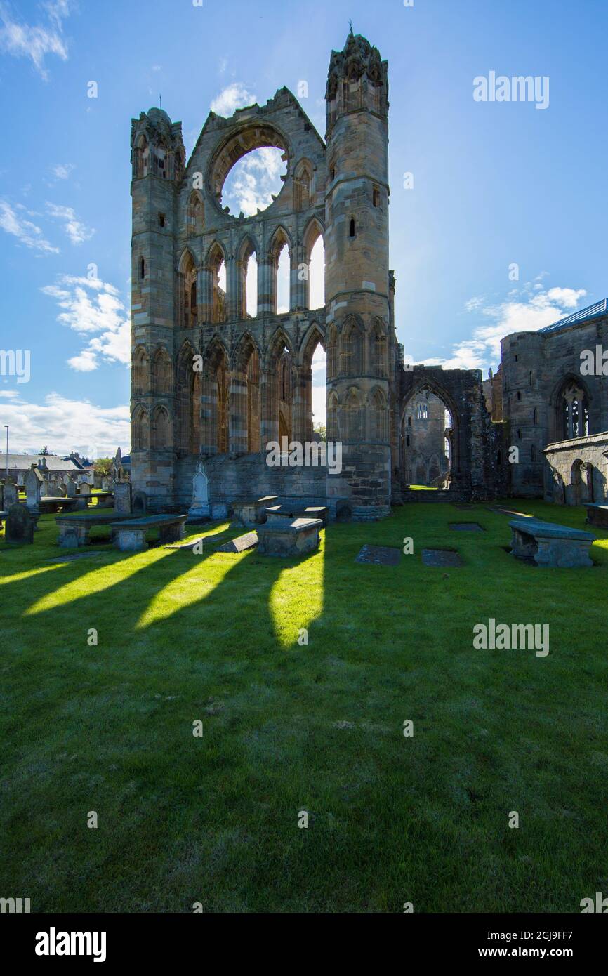 Scozia, Elgin. Rovine del 13 ° secolo Elgin Cattedrale. Foto Stock