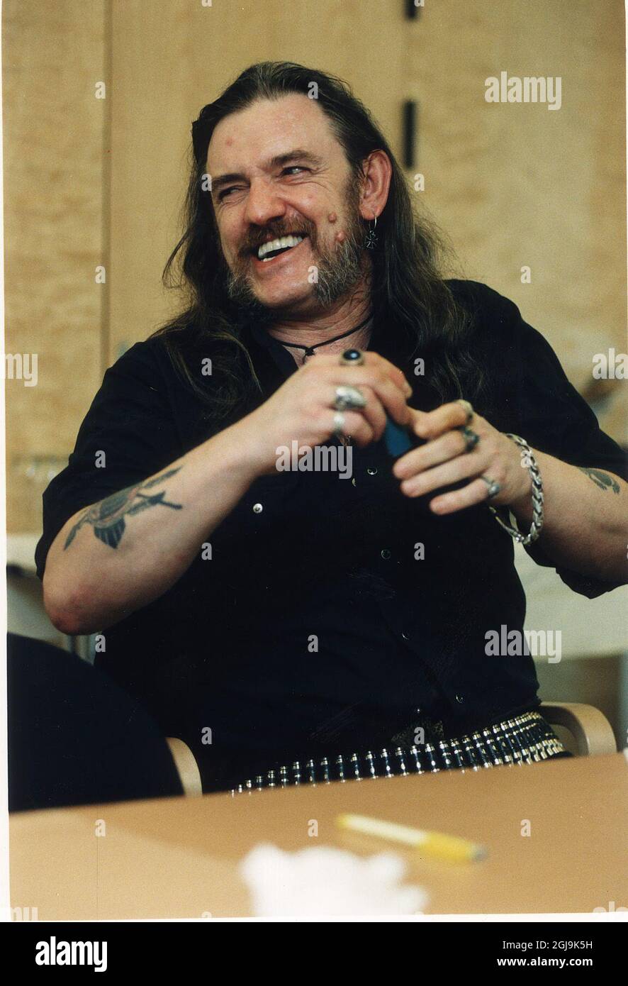 19960606 - LEMMY, SANGARE OCH BASIST I BRITTISKA ROCKGRUPPEN MOTORHEAD. FOTO OLA TORKELSSON CODICE: 1028 COPYRIGHT SCANPIX SVEZIA Foto Stock