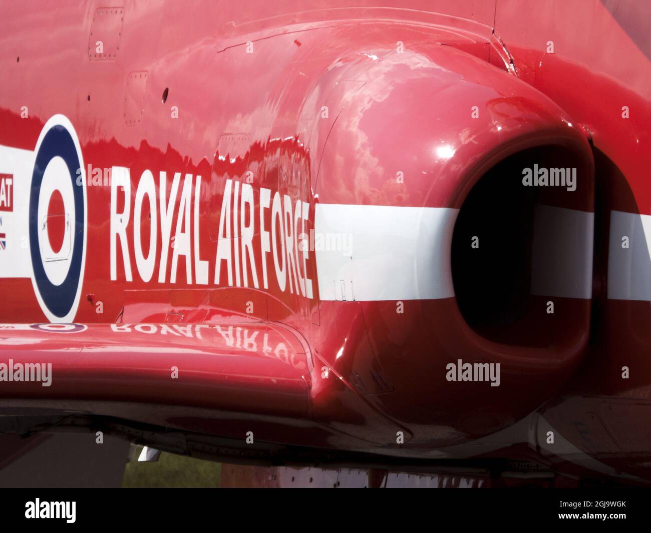 VAXJO 2015-06-06 la Royal Air Force Aerobatic Team - frecce rosse dalla Gran Bretagna. Foto Rolf Christensen / TT Kod 75392 RAF, aereo, Hawk 200, propulsione a getto, jet plane Foto Stock