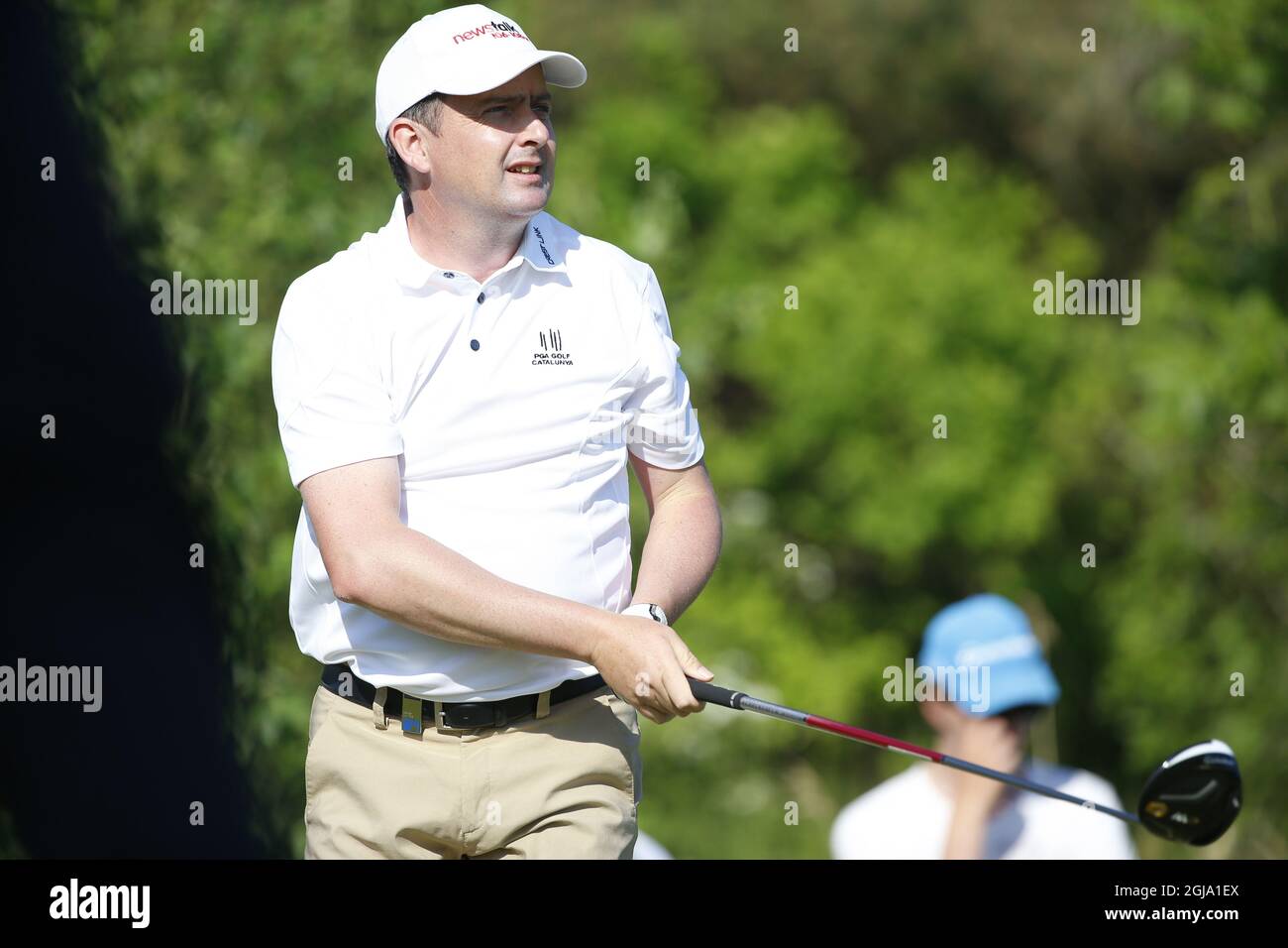 Peter Lawrie, irlandese, si mette in campo venerdì 3 giugno 2016 durante il secondo round al golf club di Bro Hof durante il torneo Nordea Masters. Foto Fredrik Persson / TT kod 75906 Foto Stock