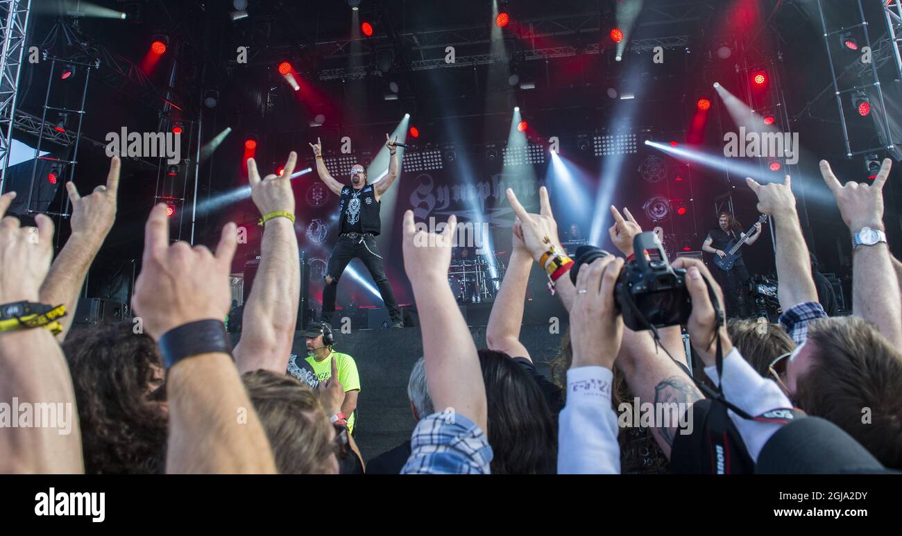 NORJE 2016-06-11 la band progressive metal americana Symphony X si esibisce al festival di musica rock svedese di Norje, Svezia, il 11 giugno 2016. Foto: Erik Nylander / TT / kod 11540 Foto Stock