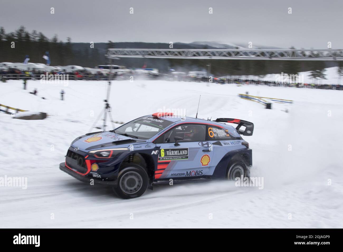 TORSBY 2017-02-11 Dani Sordo, Spagna, Hyundai i20 WRC, durante il WRC Rally Svezia a Torsby, Svezia, 12 febbraio 2017. Foto: Micke Fransson / TT / ** SVEZIA FUORI ** Foto Stock