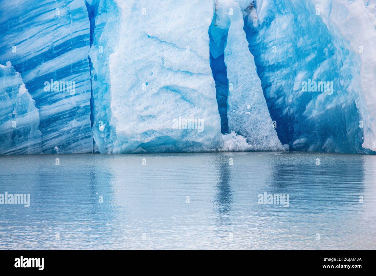 Situato all'interno del Parc Nacional Torres del Paine si trova il Gray Glacier, parte del Southern Patagonia Ice Field Foto Stock
