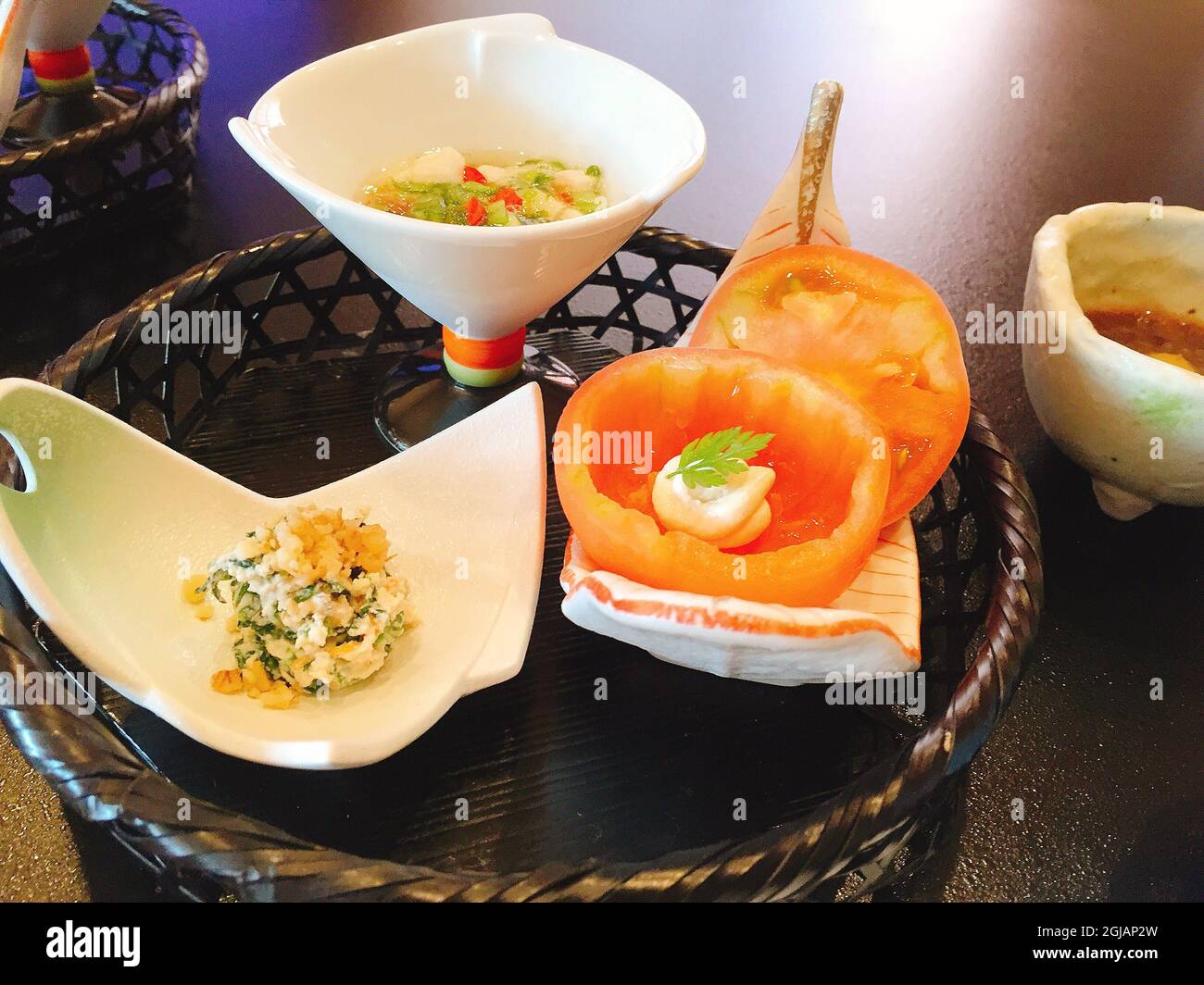 Piatti Kaiseki giapponesi - Nagano, Giappone Foto Stock