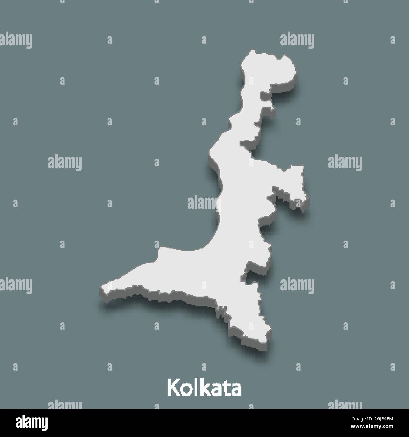 la mappa isometrica 3d di Kolkata è una città dell'India, illustrazione vettoriale Illustrazione Vettoriale