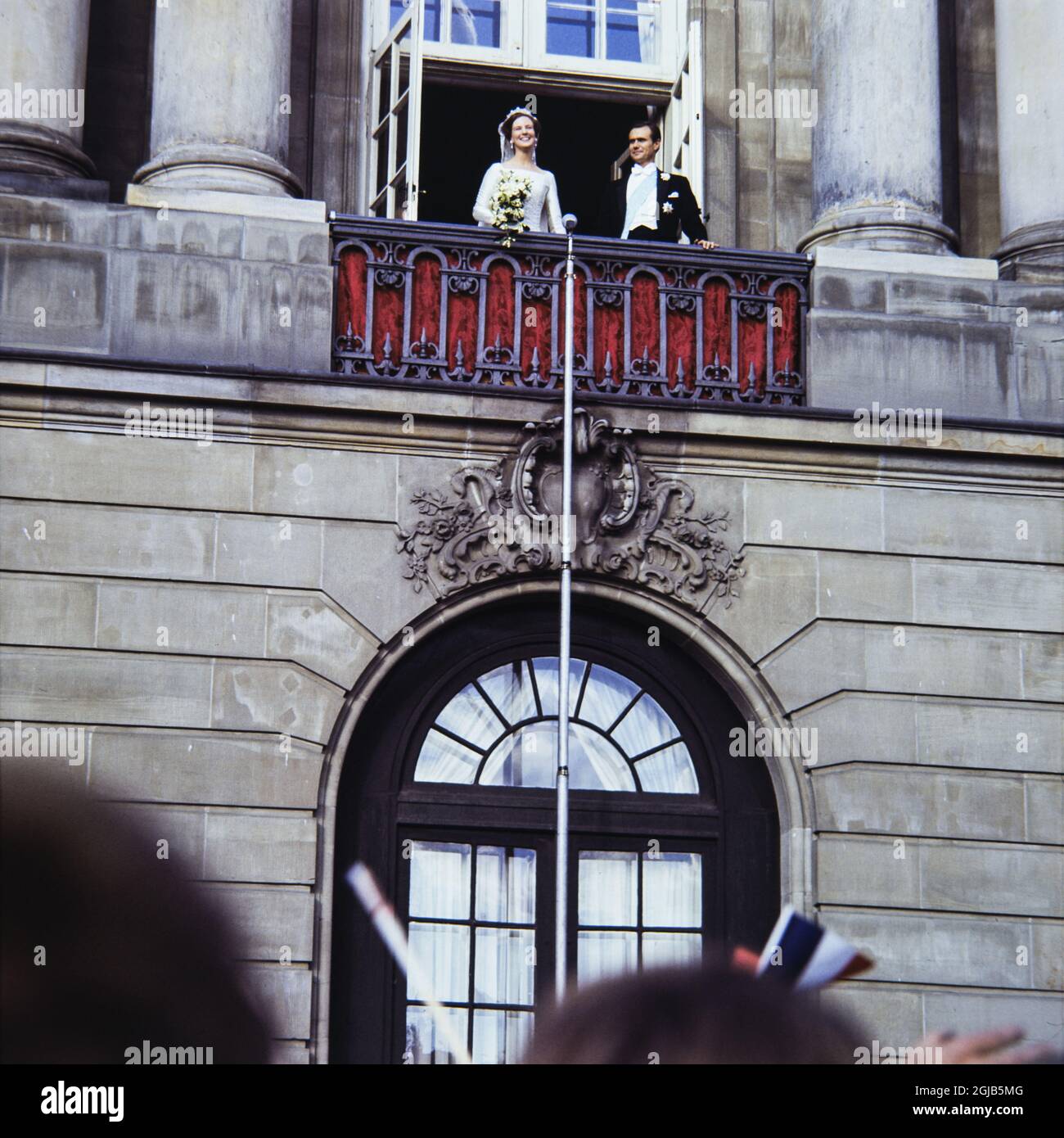 KÃ–PENHAMN 1967-06-10 matrimonio della regina Margrethe II di Danimarca e del principe henrik Henrik al palazzo di Amalienborg Foto: Christer Kindahl / Kamerabild / TT / Kod: 3019 Foto Stock