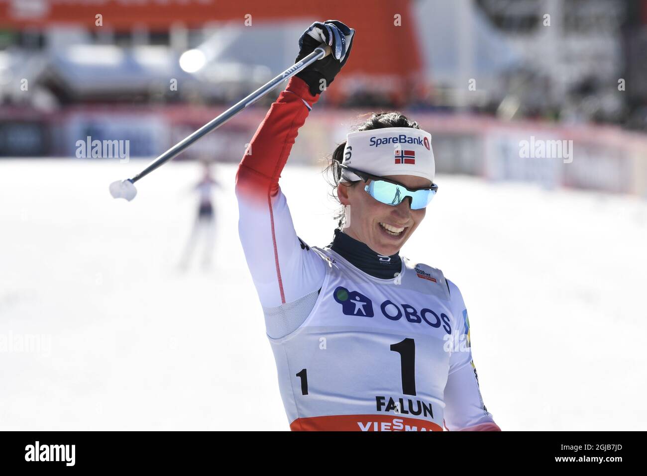 FALUN 20180318 Norvegia Marit Bjoergen vincitore durante FIS 10 km cross country free style domenica 18 marzo 2018 a Falun Svezia. Foto: Ulf Palm / TT kod 9110 Foto Stock