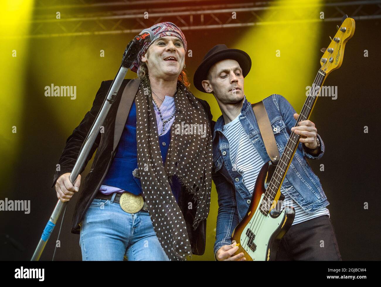 SOLVESBORG 20180606 il 06 giugno 2018 i Quireboys si esibiscono durante il Sagra del rock svedese a Norje, al di fuori di Solvesborg, nella Svezia meridionale. Foto: Claudio Bresciani / TT / code 10090 Foto Stock