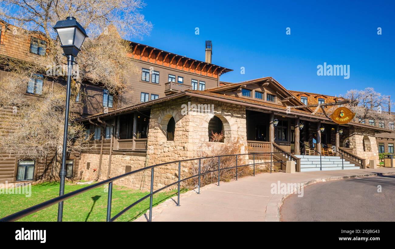 El Tovar Hotel (National Historic Landmark), Parco Nazionale del Grand Canyon, Arizona, Stati Uniti. (Solo per uso editoriale) Foto Stock