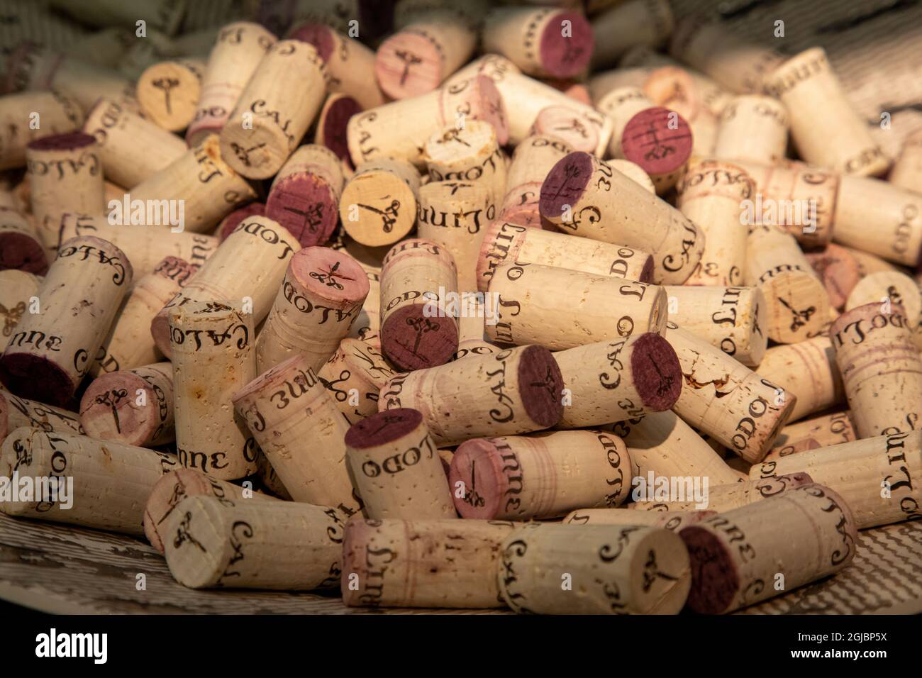 USA, California, Paso Robles. Collezione di sughero per vino. Foto Stock