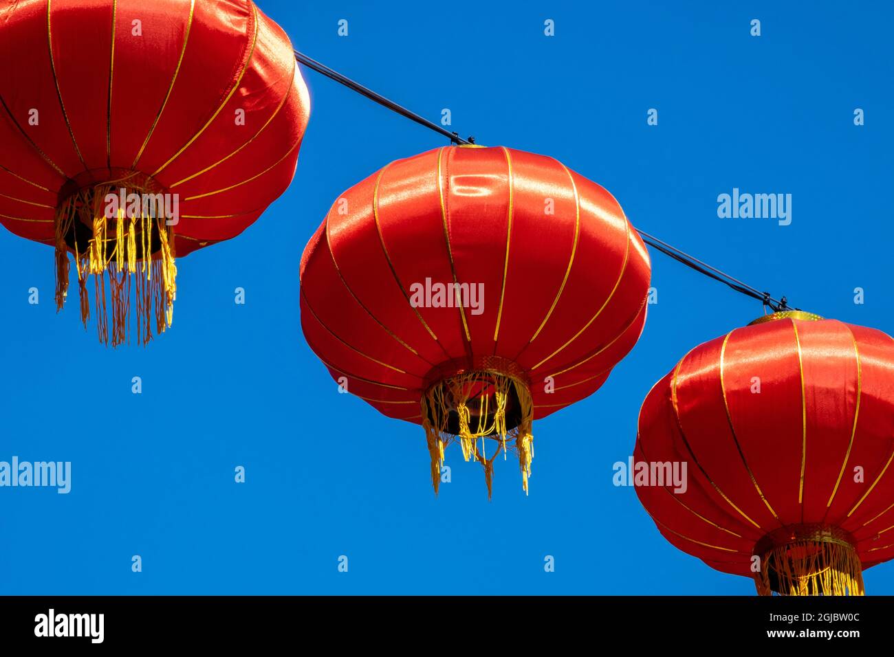 Lanterne cinesi, Chinatown, San Francisco, California, USA. Foto Stock