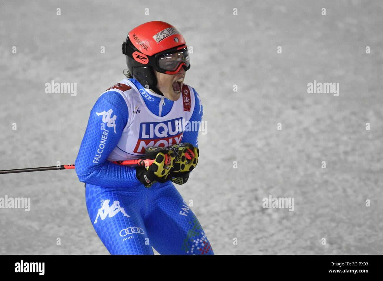 Federica Brignone di ItalyÂ si è piazzata quinta nello slalom gigante femminile al FIS Alpine Ski World Championships in are, Svezia, 14 febbraio 2019. Foto: Anders Wiklund/ TT Foto Stock