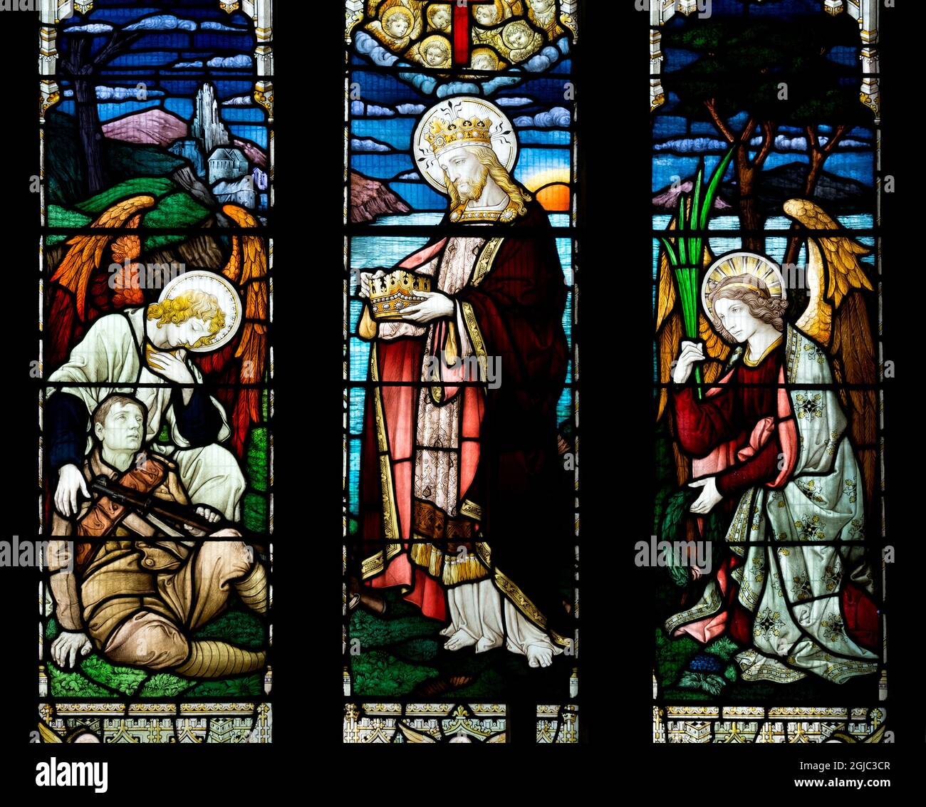 Monumento ai caduti, Chiesa della Santissima Trinità, Hinckley, Leicestershire, Inghilterra, REGNO UNITO Foto Stock