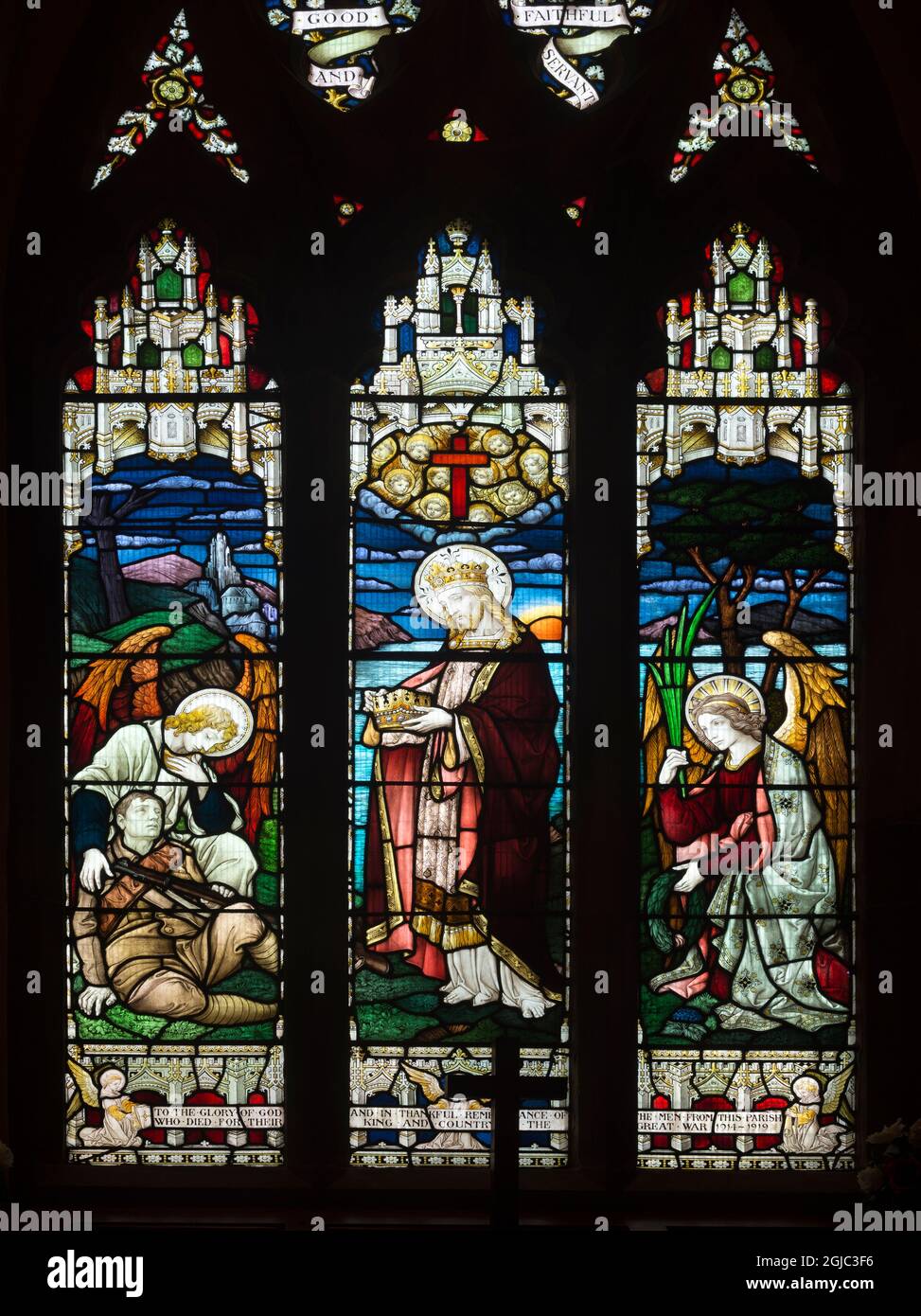 Monumento ai caduti, Chiesa della Santissima Trinità, Hinckley, Leicestershire, Inghilterra, REGNO UNITO Foto Stock
