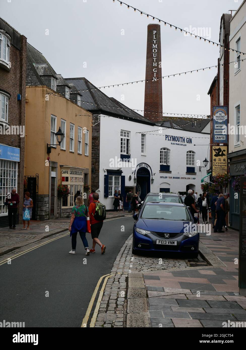 La distilleria Plymouth Gin nel Barbican, Plymouth, Devon, Inghilterra Foto Stock