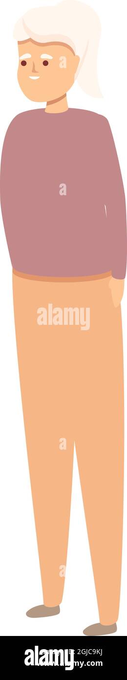 Vettore cartoon icona donna anziana. Nonna signora. Persone anziane Illustrazione Vettoriale