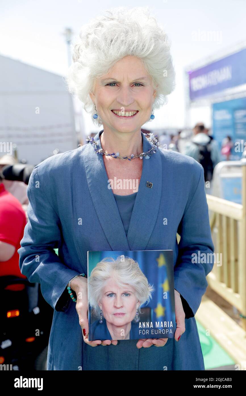 Anna Maria Corazza Bildt, bokrelease fÃ¶r hennes bok 'Anna Maria fÃ¶r Europa' sotto Almedalsveckan i Visby 2019-07-01 (c) Karina Ljungdahl / TT / kod 2548 Foto Stock