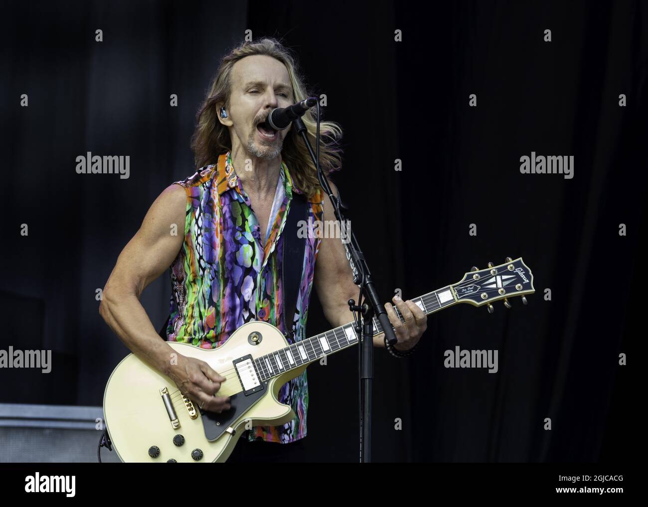 Styx, Tommy Shaw, che si esibisce dal vivo sul palco al Sweden Rock Festival 2019-06-08. c) Helena Larsson / TT / Kod 2727 Foto Stock
