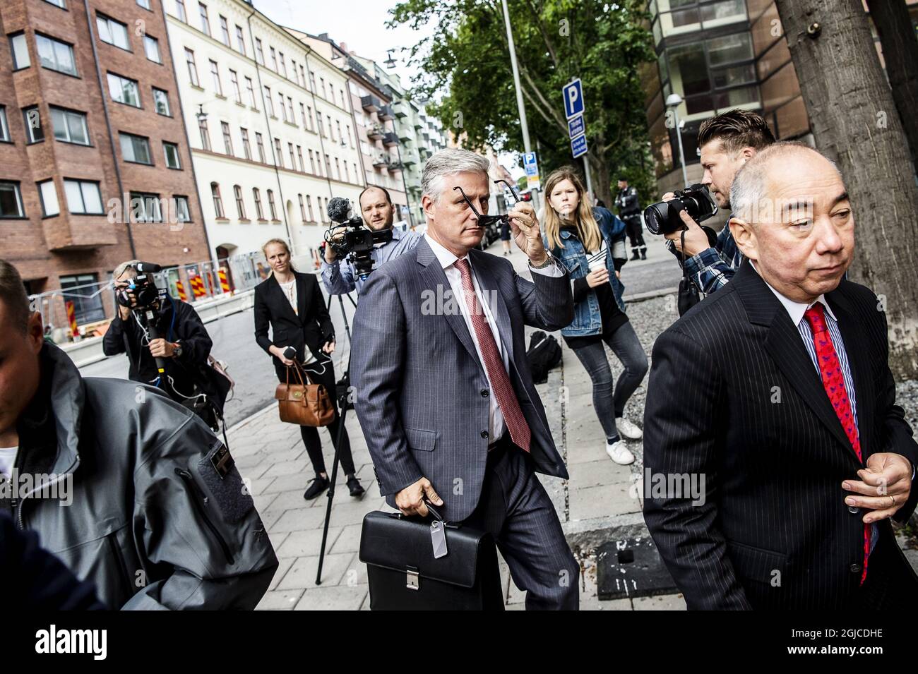 Robert C. o'Brien, Ambasciatore inviato Speciale, arriva al tribunale distrettuale di Stoccolma, 30 luglio 2019. Rapper USA ASAP Rocky sta comparendo in un tribunale di Stoccolma il 30 luglio 2019 per affrontare le accuse di assalto, durante una battaglia di strada di giugno. C) LORENTZ-ALLARD ROBIN / AFTONBLADET / TT * * * EXPRESSEN OUT * * * AFTONBLADET / 85392 Foto Stock