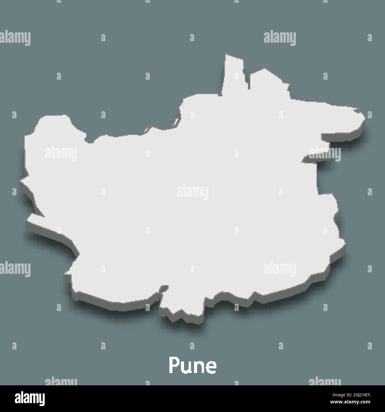 la mappa isometrica 3d di Pune è una città dell'India, illustrazione vettoriale Illustrazione Vettoriale