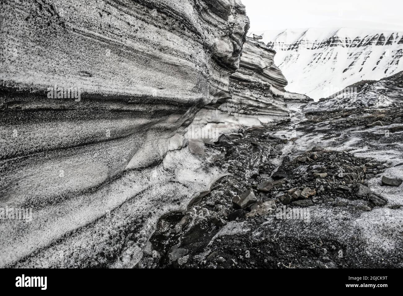 Depositi di carbonio alla miniera numero 7 Longyearbyen, Svalbard. Norvegia Foto: Magnus Martinsson / TT / 2734 Foto Stock