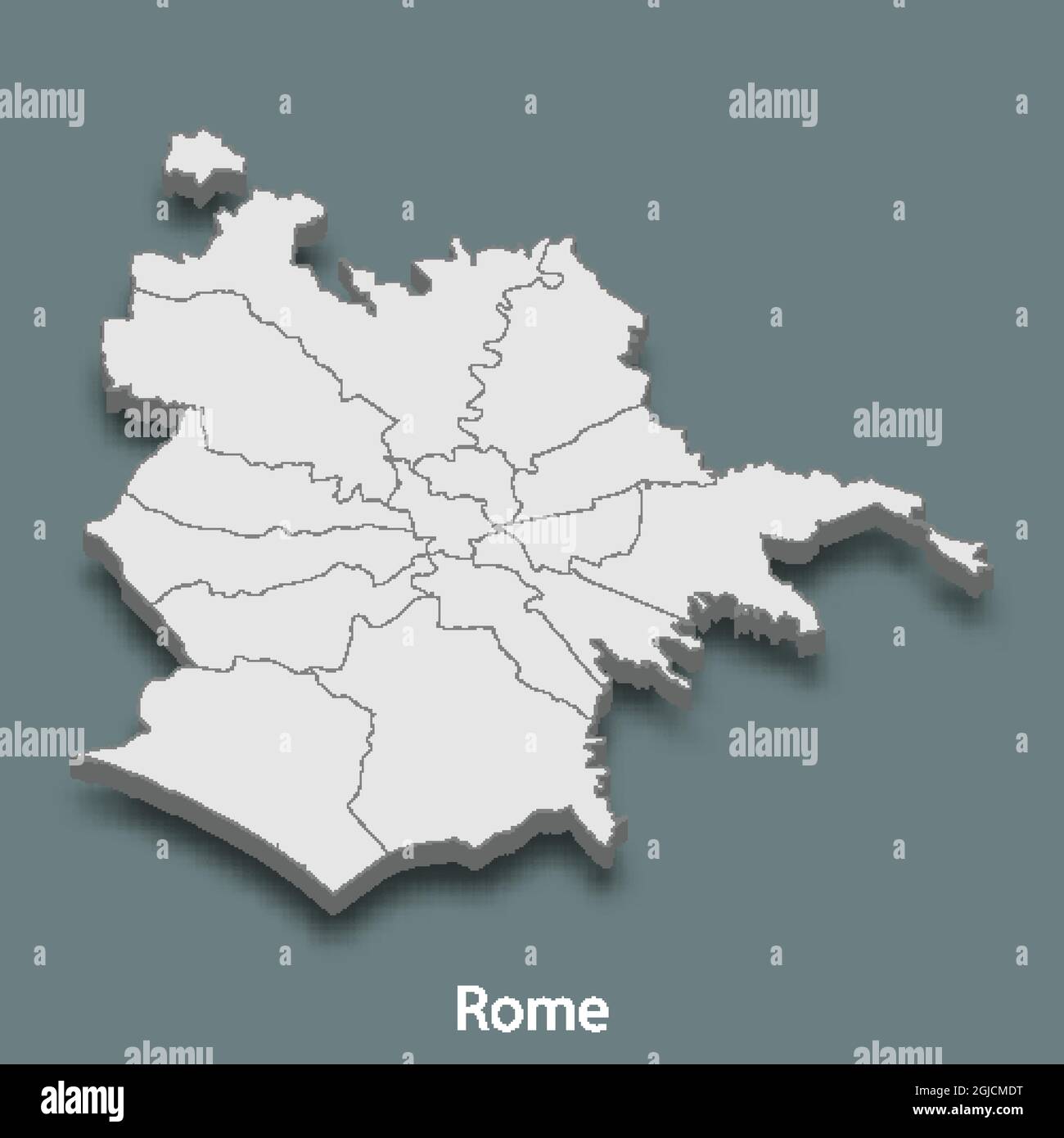 la mappa isometrica 3d di Roma è una città d'Italia , illustrazione vettoriale Illustrazione Vettoriale