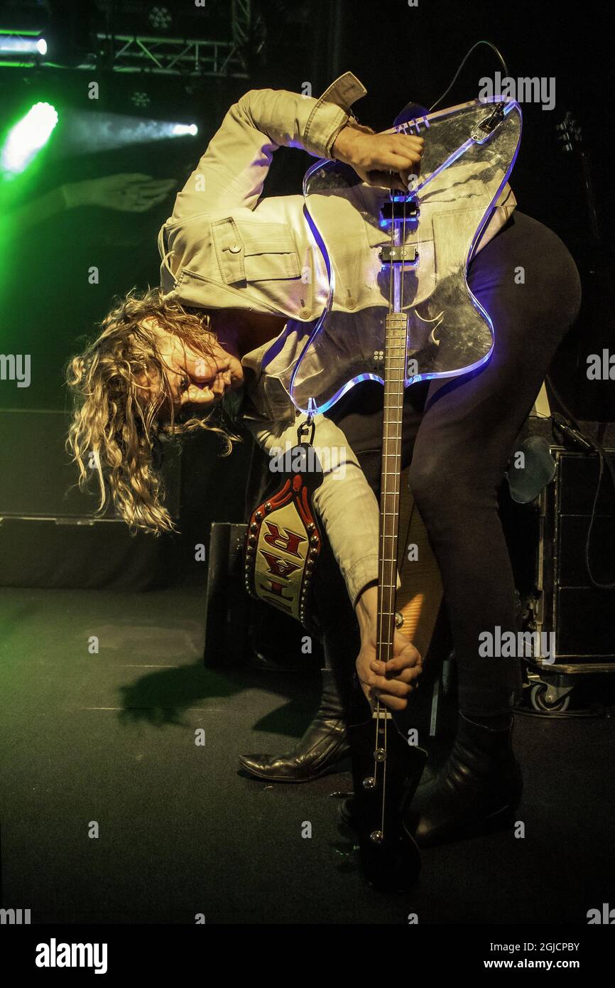 Stig Pedersen, D-A-D vive a Klubben, Stoccolma, Svezia, 2019-10-27. Foto: Helena Larsson/TT Kod 2727 Foto Stock