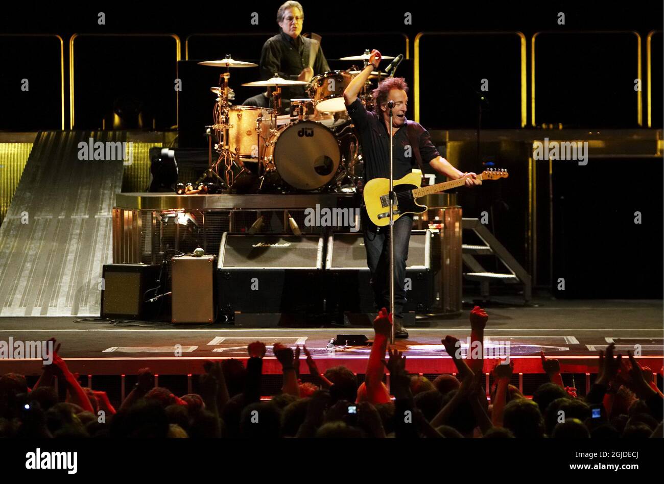 Bruce Springsteen suona con la sua e Street Band alla Oslo Spektrum Arena di Oslo, Norvegia. Foto Stock