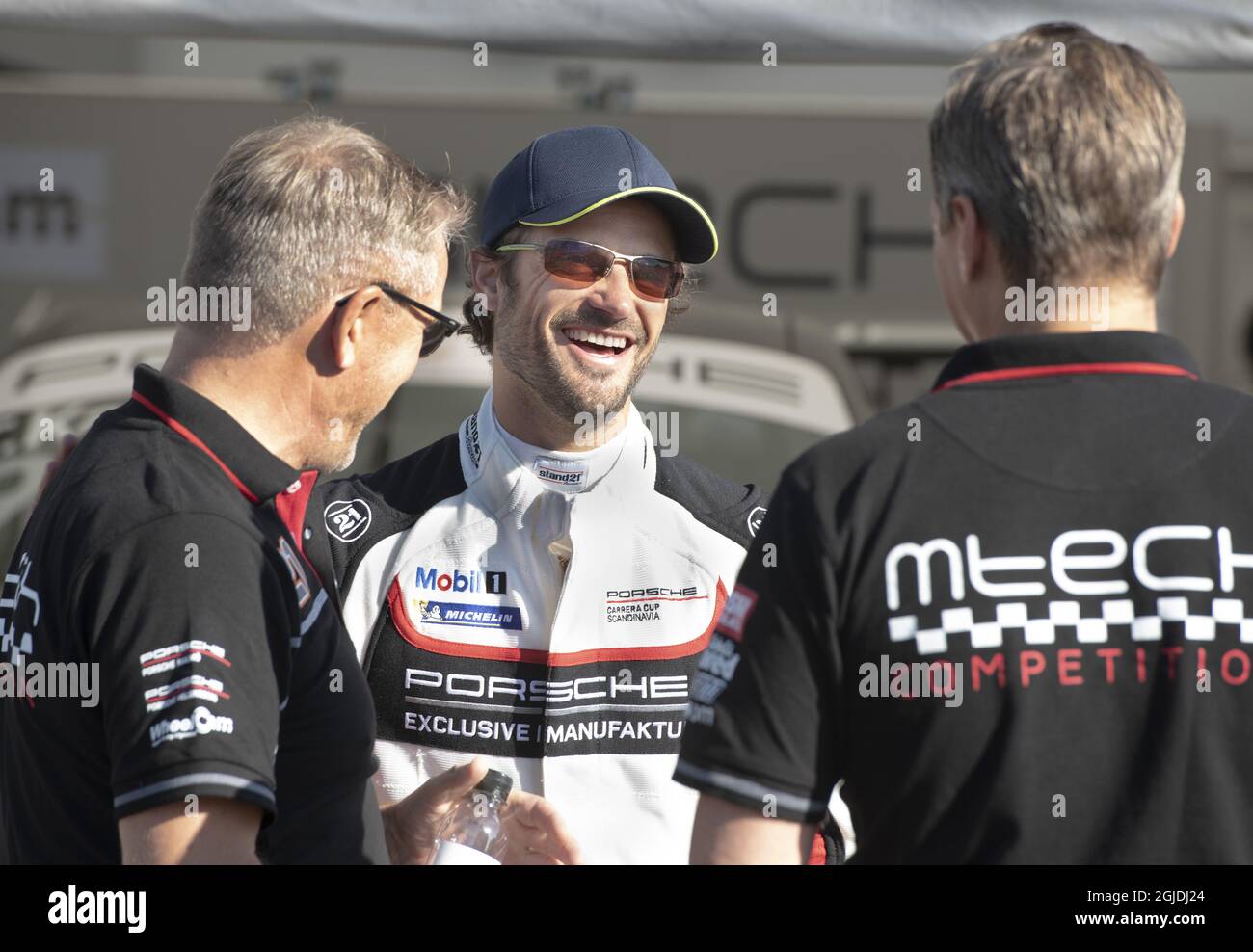 KARLSKOGA 2020-08-15 il principe Carl Philip compete nella Porsche Carrera Cup Scandinavia alla Gellerasen Arena il 15 agosto 2020. Foto: Tommy Pedersen / TT / kod 10650 Foto Stock