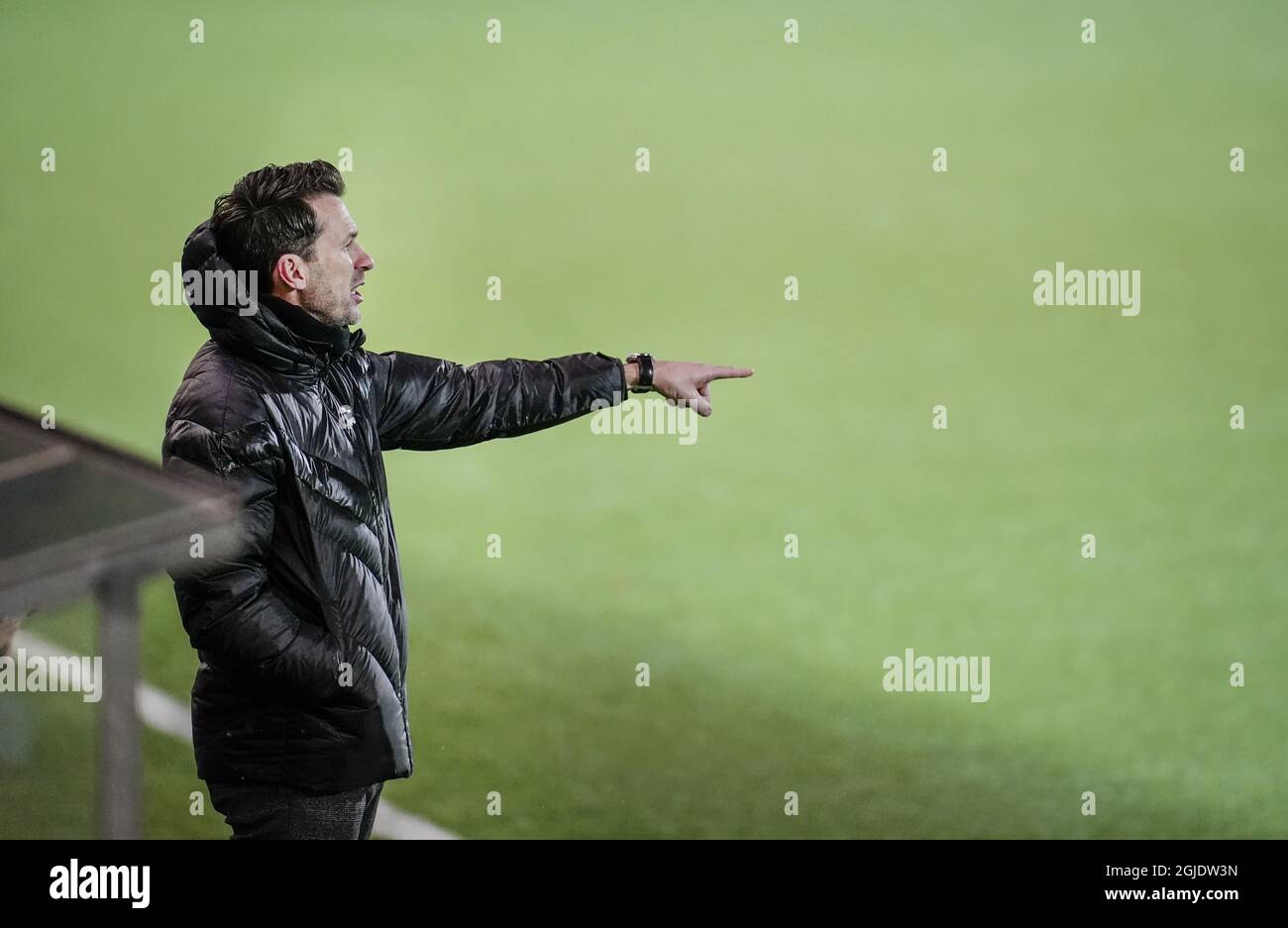 L'allenatore di Manchester City Gareth Taylor si fa avanti durante il round femminile della partita di calcio della Champions League del 32 1° tappa tra Gothenburg e il Manchester City WFC alla Vallhalla Arena. Foto Bjorn Larsson Rosvall / TT kod 9200 *SVEZIA FUORI* Foto Stock