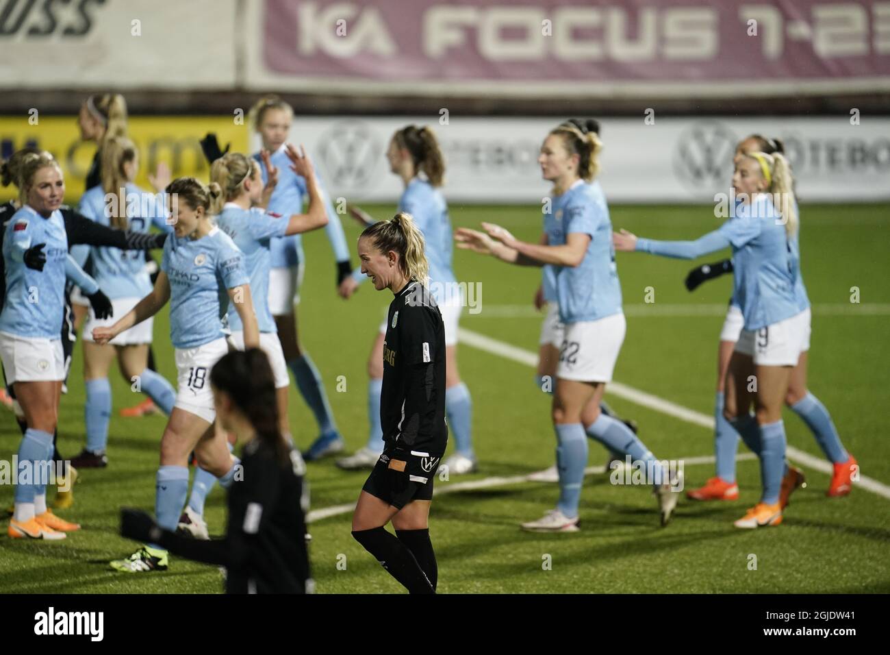 Sam Mewis ha segnato il secondo gol durante la partita di calcio femminile della Champions League del 32 1° tappa tra Gothenburg e Manchester City WFC alla Vallhalla Arena. Foto Bjorn Larsson Rosvall / TT kod 9200 *SVEZIA FUORI* Foto Stock