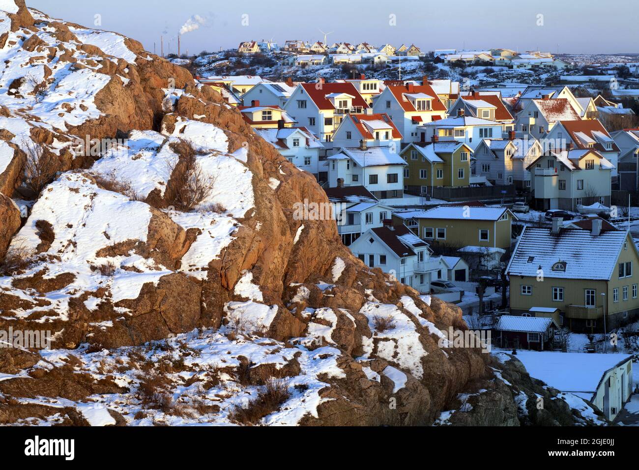 Inverno nell'arcipelago, Kungshamn, Bohuslan, sulla costa occidentale della Svezia. Foto: Anders Good / TT / code 2343 Foto Stock