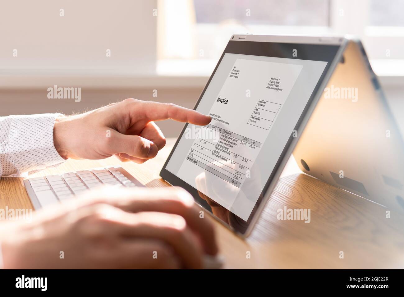 Software di estratto conto elettronico e fattura online Foto Stock