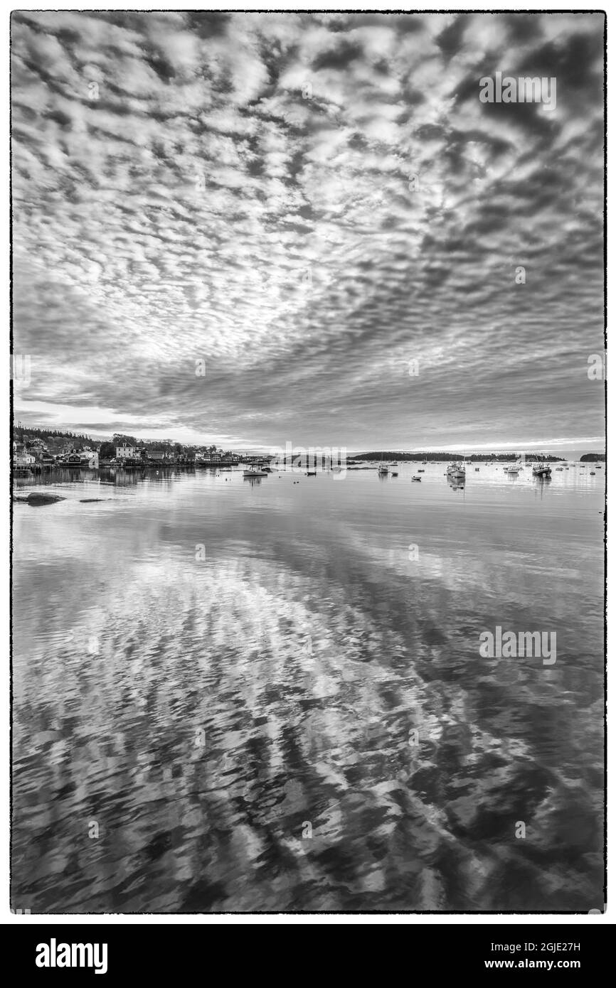 USA, Maine, Stonington. Porto di Stonington all'alba. Foto Stock